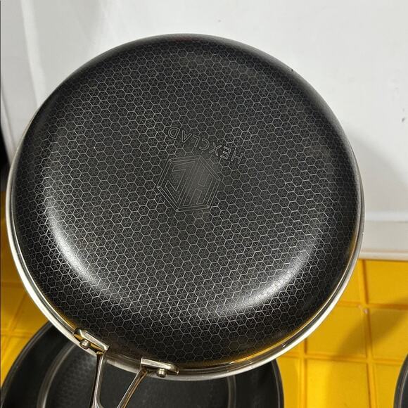 HEXCLAD 4 Piece Nonstick Stainless Steel Frying Pan Set 8 10 12 Wok $600 - Picture 8 of 10